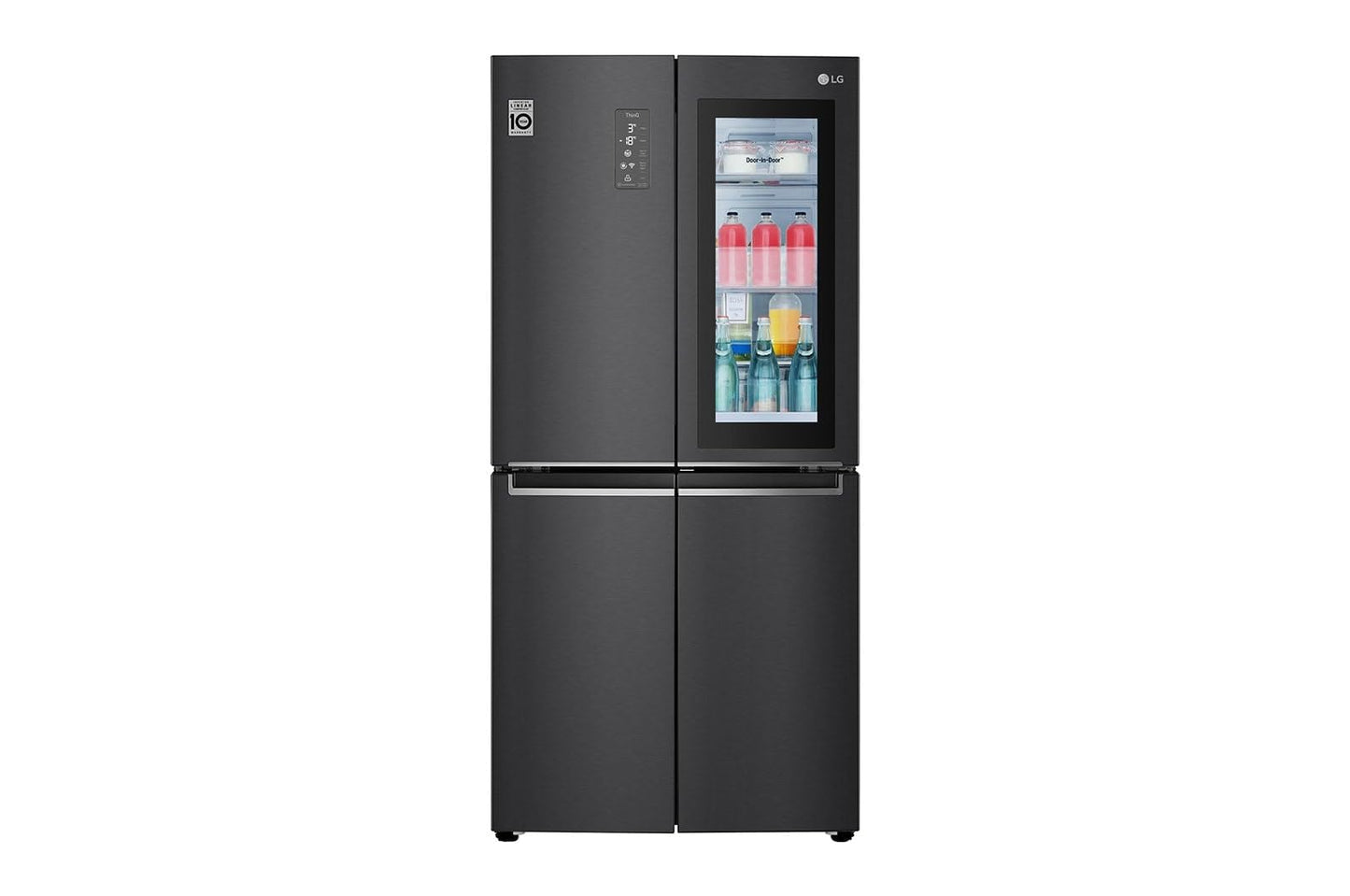 LG GML861EPPE Side by Side Slim Refrigerator, Class E, 506 L, Multi-Door Refrigerator with Freezer, Ice, Crushed Ice and Water Dispenser with UVnano, Total NoFrost, Smart Inverter Compressor, Wi-Fi