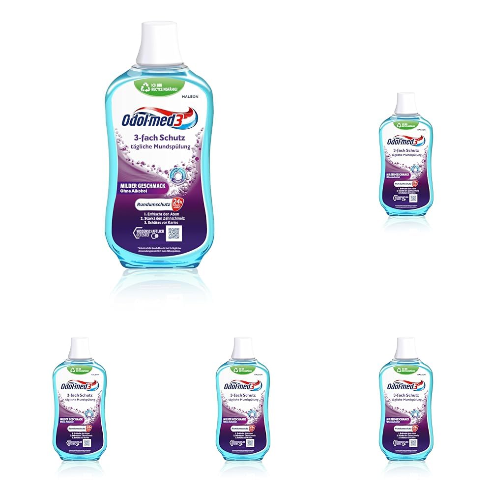 Odol-med3 Mundspülung 3-Fach Schutz, alkoholfreie Mundspülung, 500 ml