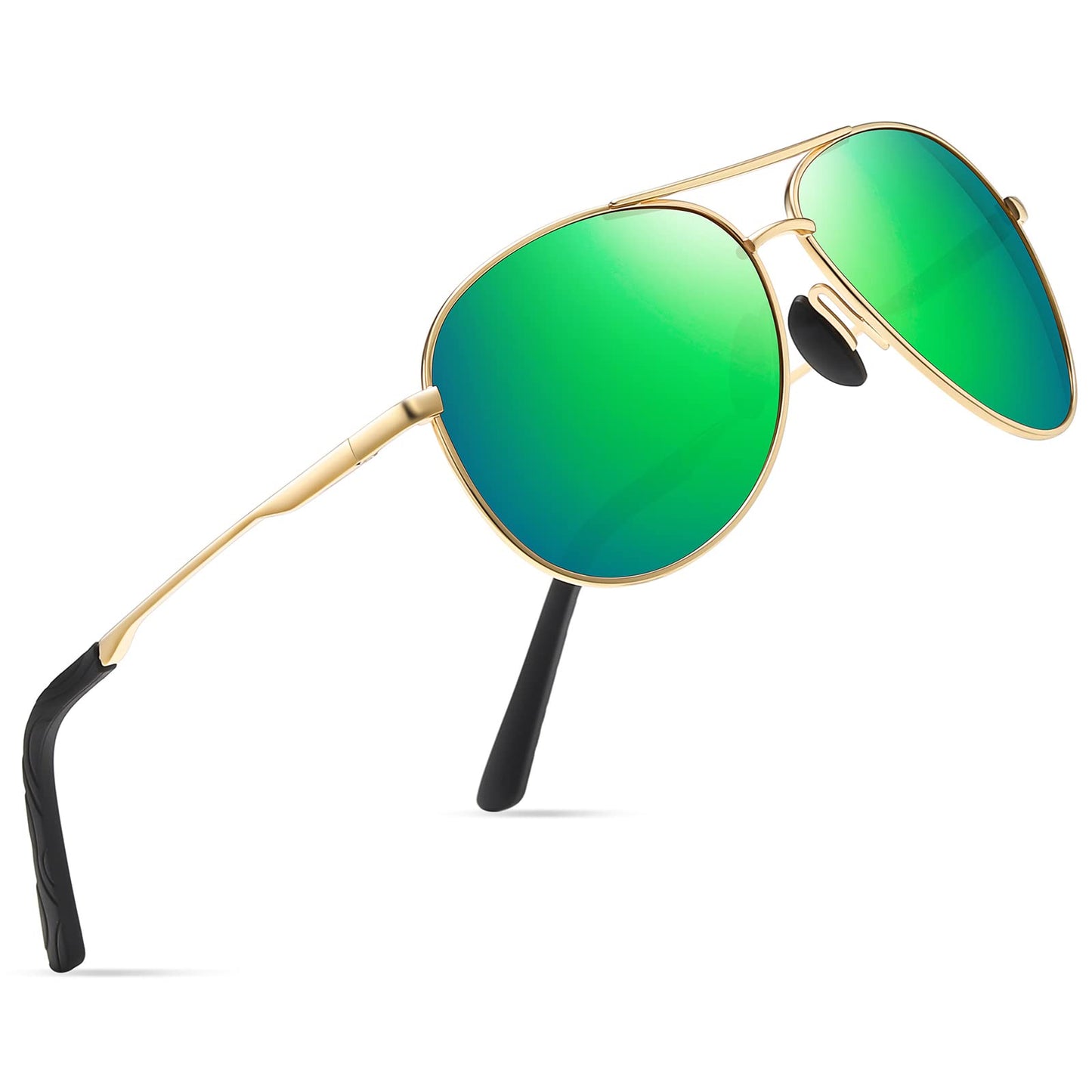 wearPro Sonnenbrille-Herren-Damen-Polarisiert Premium Metallrahmen Sonnenbrillen Unisex mit UV400 Schutz Vintage Schwarz Fahrerbrille