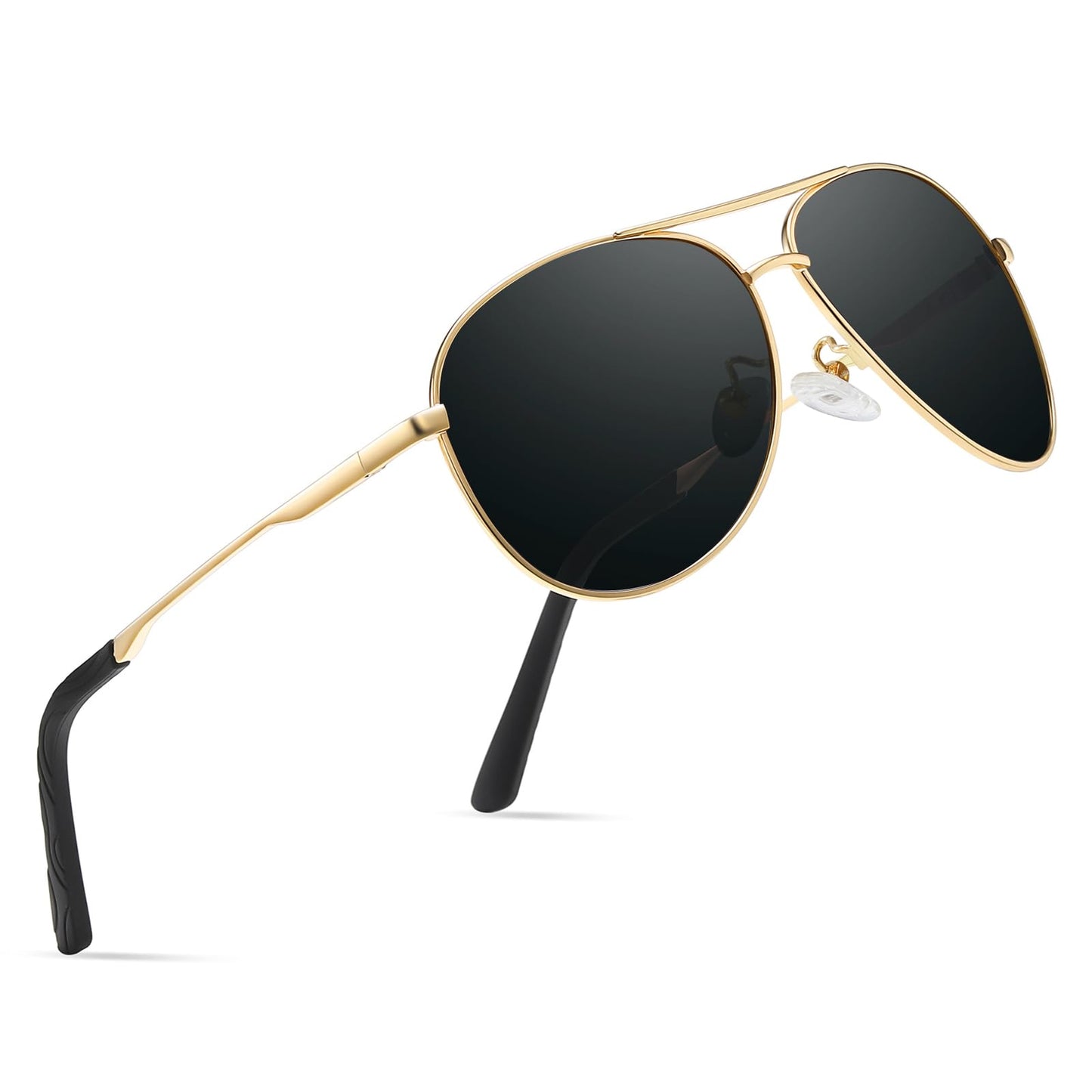 wearPro Sonnenbrille-Herren-Damen-Polarisiert Premium Metallrahmen Sonnenbrillen Unisex mit UV400 Schutz Vintage Schwarz Fahrerbrille
