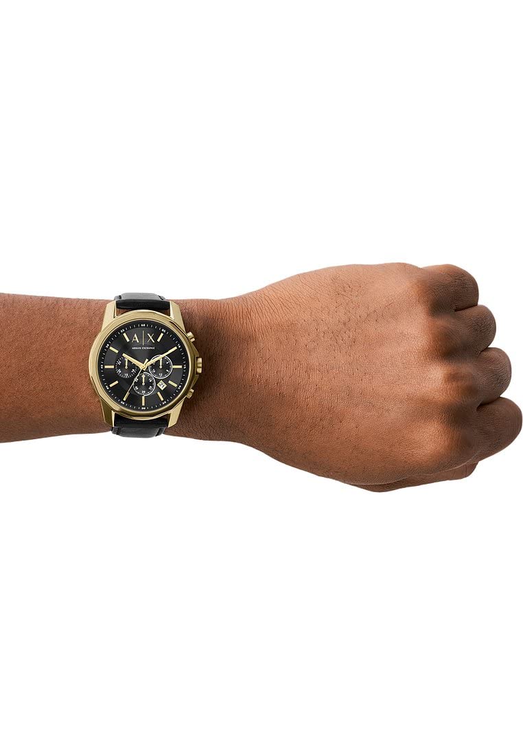 Armani Exchange Chronograph Uhr für Herren, Edelstahl mit 44mm Gehäusegröße