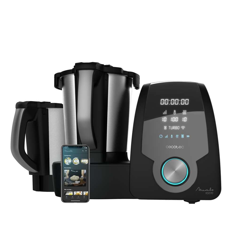 Cecotec Mambo 11090 Multifunctional Kitchen Robot 1600 W, 37 Functions, App, Scale and 3.3 Litre Stainless Steel Jug, Dishwasher Safe, Recipe Book and Accessories