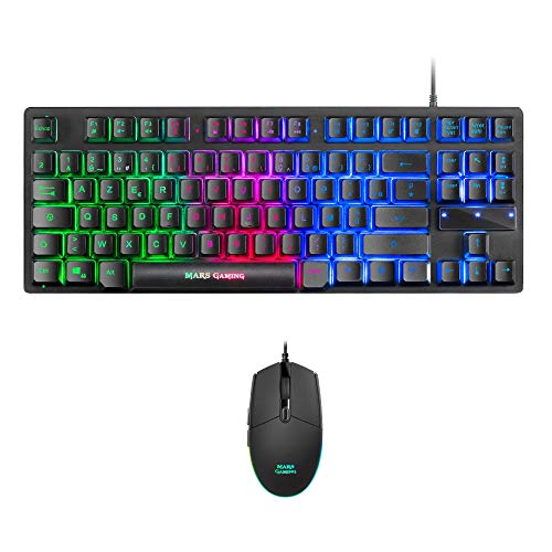 MARSGAMING MCP-RGB3, Pack Gaming Keyboard Fixed RGB + Gaming Mouse RGB Flow 3200 DPI + Headset Over-Ear RGB + XXL Mouse Pad, White, Portuguese Language