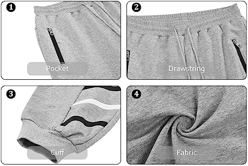 Men’s Sport Pants – Casual Jogger Cargo Sweatpants with Side Stripes
