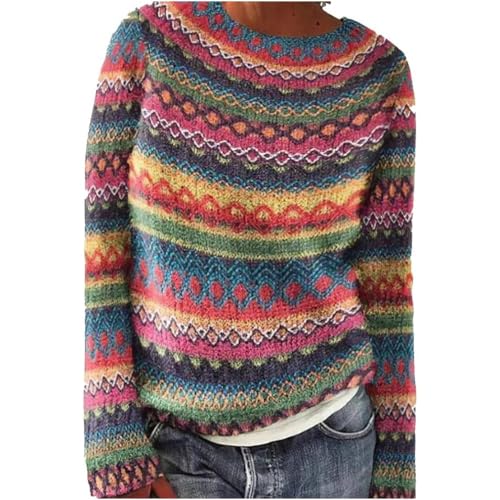 Women’s Norwegian Knit Sweater – Colorful Slim Fit Winter Pullover