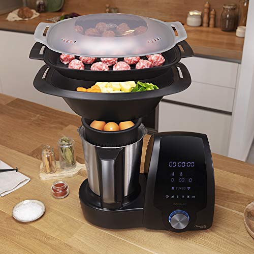 Cecotec Mambo 11090 Multifunctional Kitchen Robot 1600 W, 37 Functions, App, Scale and 3.3 Litre Stainless Steel Jug, Dishwasher Safe, Recipe Book and Accessories