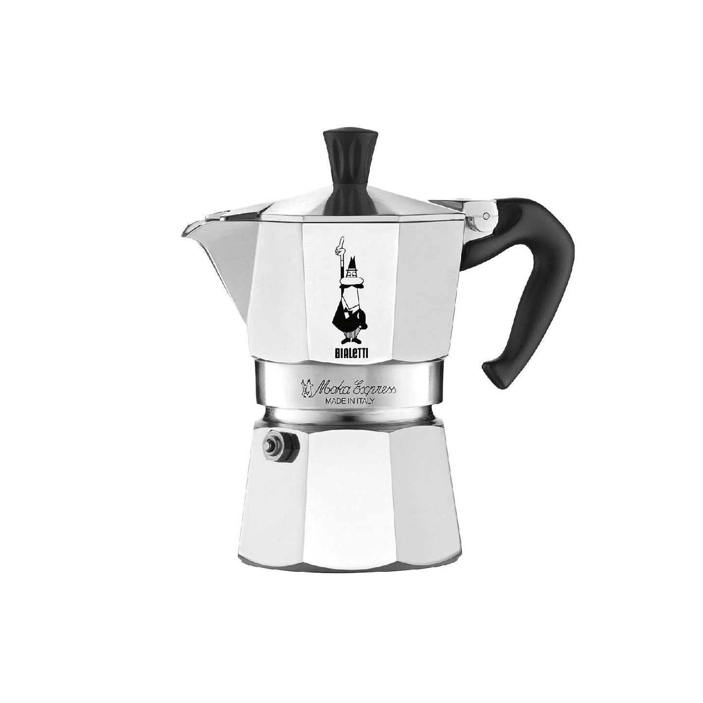 Bialetti - Moka Express: Ikonische Espressomaschine für die Herdplatte, macht echten Italienischen Kaffee, Moka-Kanne 3 Tassen (130ml), Aluminium, Silber, Alu