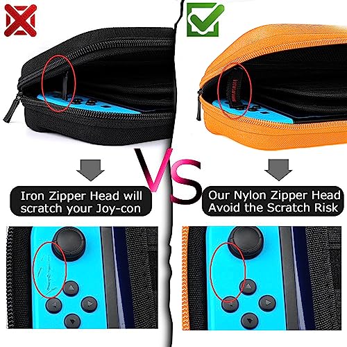 daydayup Tasche Kompatibel mit Nintendo Switch und New Switch OLED, Harte Tragetasche Hülle Case für die Nintendo Switch, Schutzhülle mit Aufbewahrung für 20 Spiele, Konsole & Zubehör - Schwarz