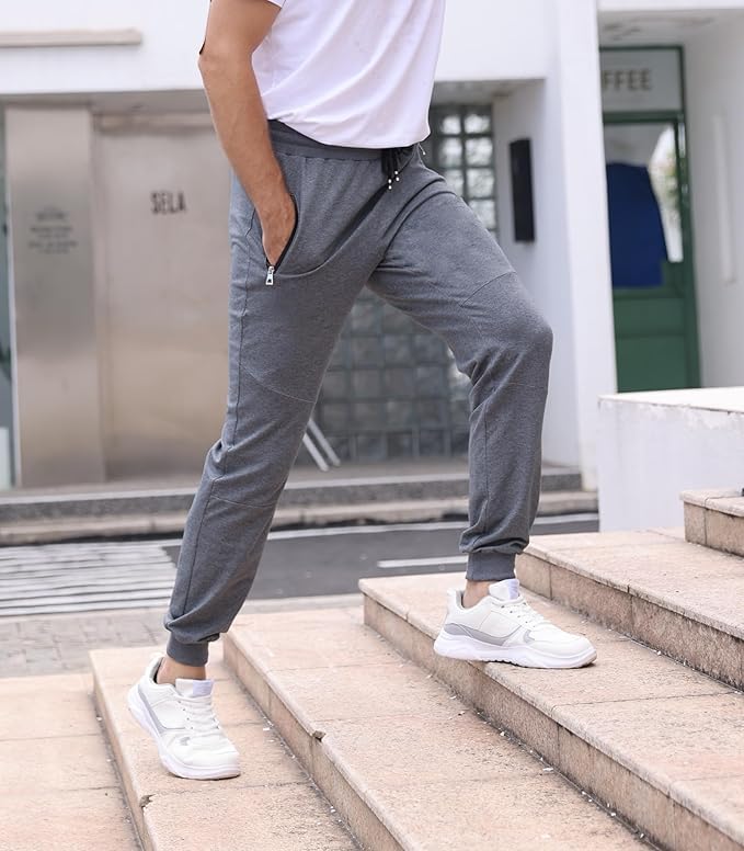 Men’s Sport Pants – Casual Jogger Cargo Sweatpants with Side Stripes