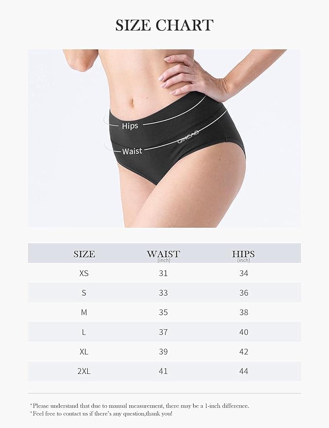 Women's High Waist Cotton Briefs Underwear 6-Pack