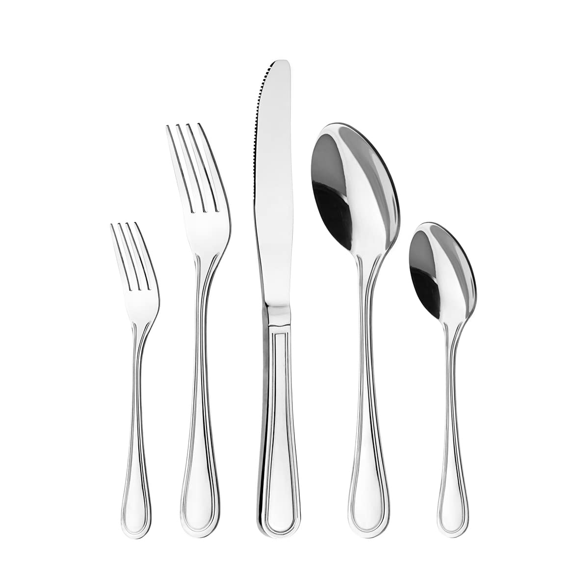 Otto Koning Frankfurt, 16-teiliges Edelstahl Besteck Set, Hochglanzpoliert, Essbesteck für 4 Personen, Klassisches und Schlichtes Design.