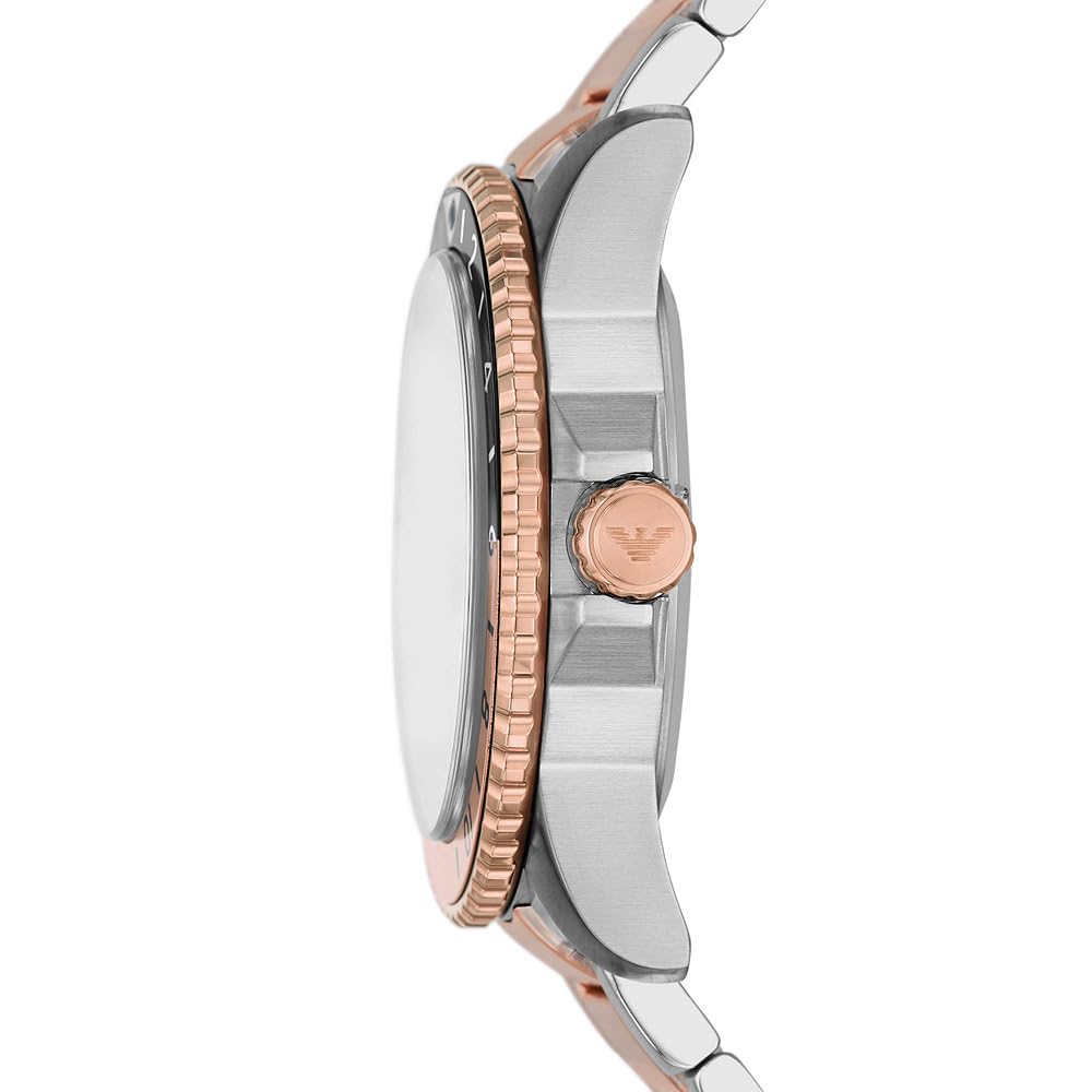Emporio Armani Uhr für Herren, Quarzwerk und 42mm Gehäusegröße mit Edelstahl-, Leder- oder Silikonarmband