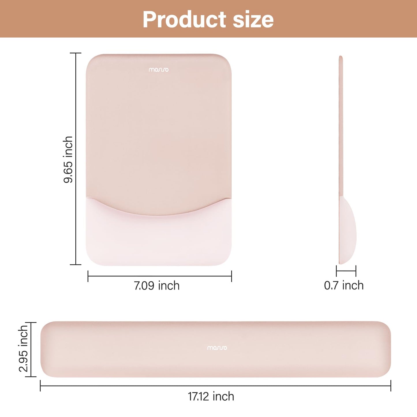 MOSISO Handgelenkstütze für Mauspad&Tastatur Set, Rechteckig Ergonomisch Mauspad Rutschfest Basis Home/Büro Schmerzlinderung&Typing Kissen mit Neopren Cloth&Erhöht Gebogen Memory Schaum,Grün