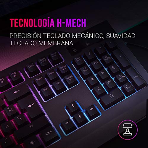 MARSGAMING MCP-RGB3, Pack Gaming Keyboard Fixed RGB + Gaming Mouse RGB Flow 3200 DPI + Headset Over-Ear RGB + XXL Mouse Pad, White, Portuguese Language