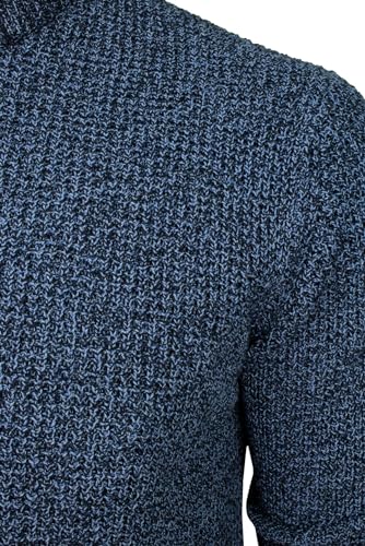 Xact Men’s Waffle Knit Crewneck Sweater – Classic Midweight Pullover