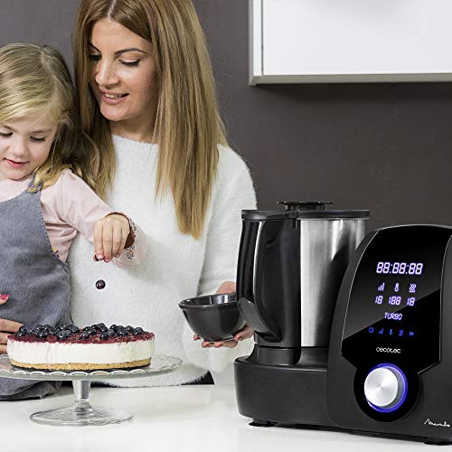 Cecotec Mambo 6090 Multifunktions-Küchenmaschine, 1700 W, 23 Funktionen, Krug mit Fassungsvermögen 3,3 l, 3 Teller gleichzeitig, 10 Geschwindigkeitsstufen, Timer