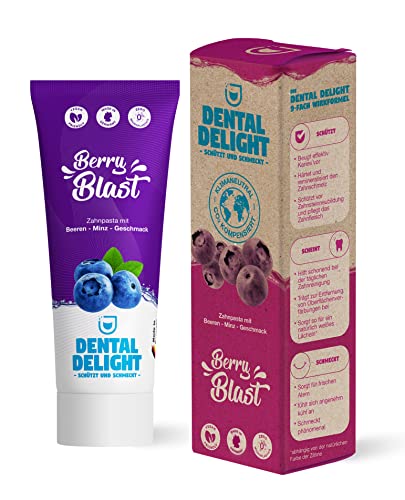 DENTAL DELIGHT Polar Punch Zahnpasta (TESTSIEGER), Vegane Zahnpasta mit Geschmack, Zahncreme (Minze, 4er Pack)