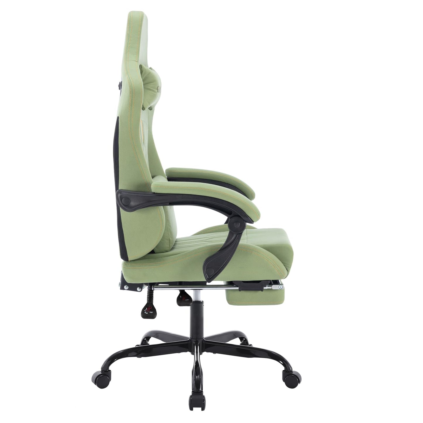 SUKIDA Gaming Stuhl Computerstuhl Ergonomischer Gaming Chair mit Fußstütze Bürostuhl Ergonomischer Computerstuhl mit Lendenwirbelstütze Schwarz