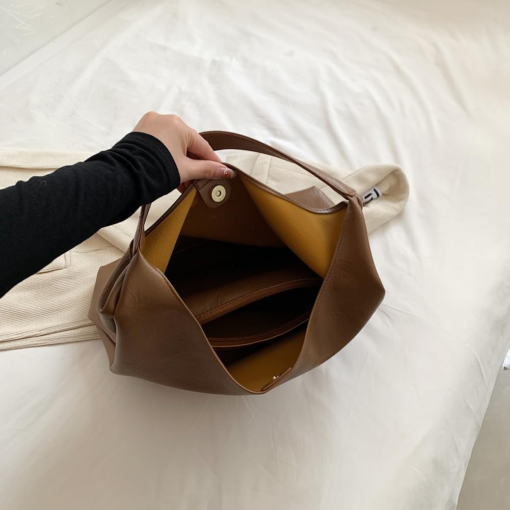 Large PU Leather Tote Bag – Women’s Soft Shoulder Handbag with Coin Purse