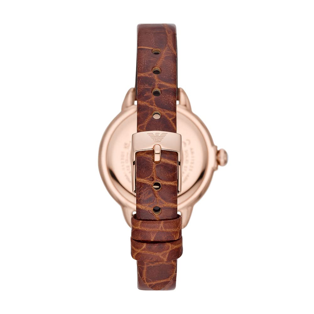 Emporio Armani Damenuhr, Dreizeiger Quarzwerk und 32mm Gehäusegröße mit Edelstahl-, Leder- oder Silikonarmband