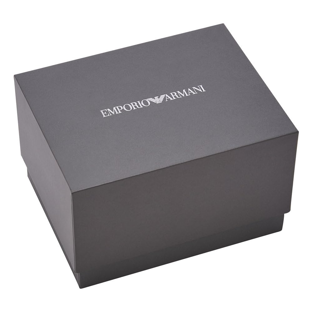 Emporio Armani Uhr für Männer, 2 Unterzifferblätter Chronographenwerk und 43mm Gehäusegröße mit Edelstahl-, Leder- oder Silikonarmband