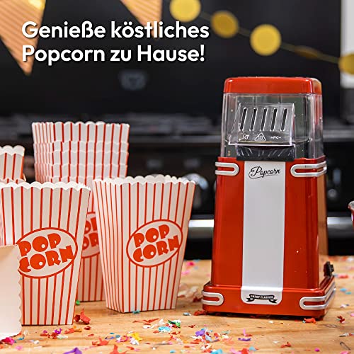 Gadgy Popcorn Maschine groß - Retro Popcorn Maker 5 L - Popcorn Maker mit Antihaftbeschichtung und abnehmbarer Heizfläche - Popkorn Maschine rot - Popcornmaschine 800W - Popcorn machine
