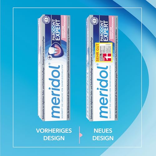 meridol Zahnpasta Parodont Expert 75 ml - Zahncreme wirkt antibakteriell und unterstützt so den natürlichen Heilungsprozess des Zahnfleisch