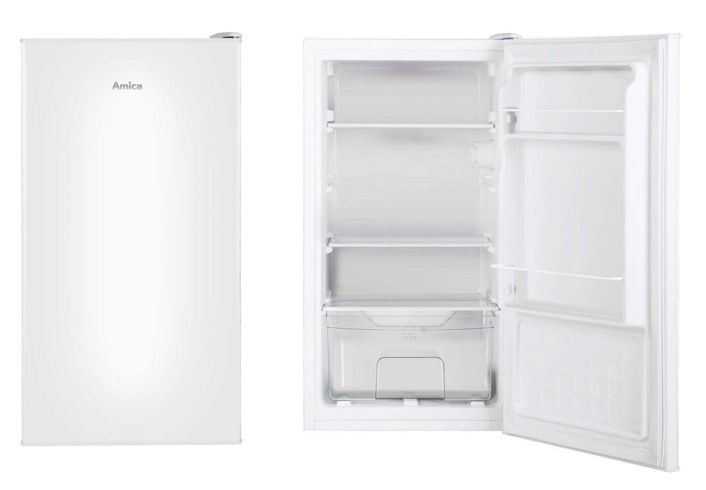 Amica VKS 351 116 W full-size refrigerator / white / 85cm (H) x 45cm (W) x 41cm (D) / 61 liters / freestanding refrigerator