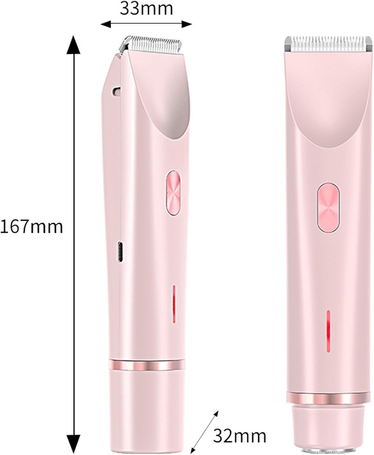 Komfortabler elektrischer 2-in-1-Damenrasierer, Rasierer Damen, Elektrischer Intimrasierer, Bikini Trimmer, Wasserdicht Nass- und Trockenrasierer für Gesicht Körper Bein Bikini