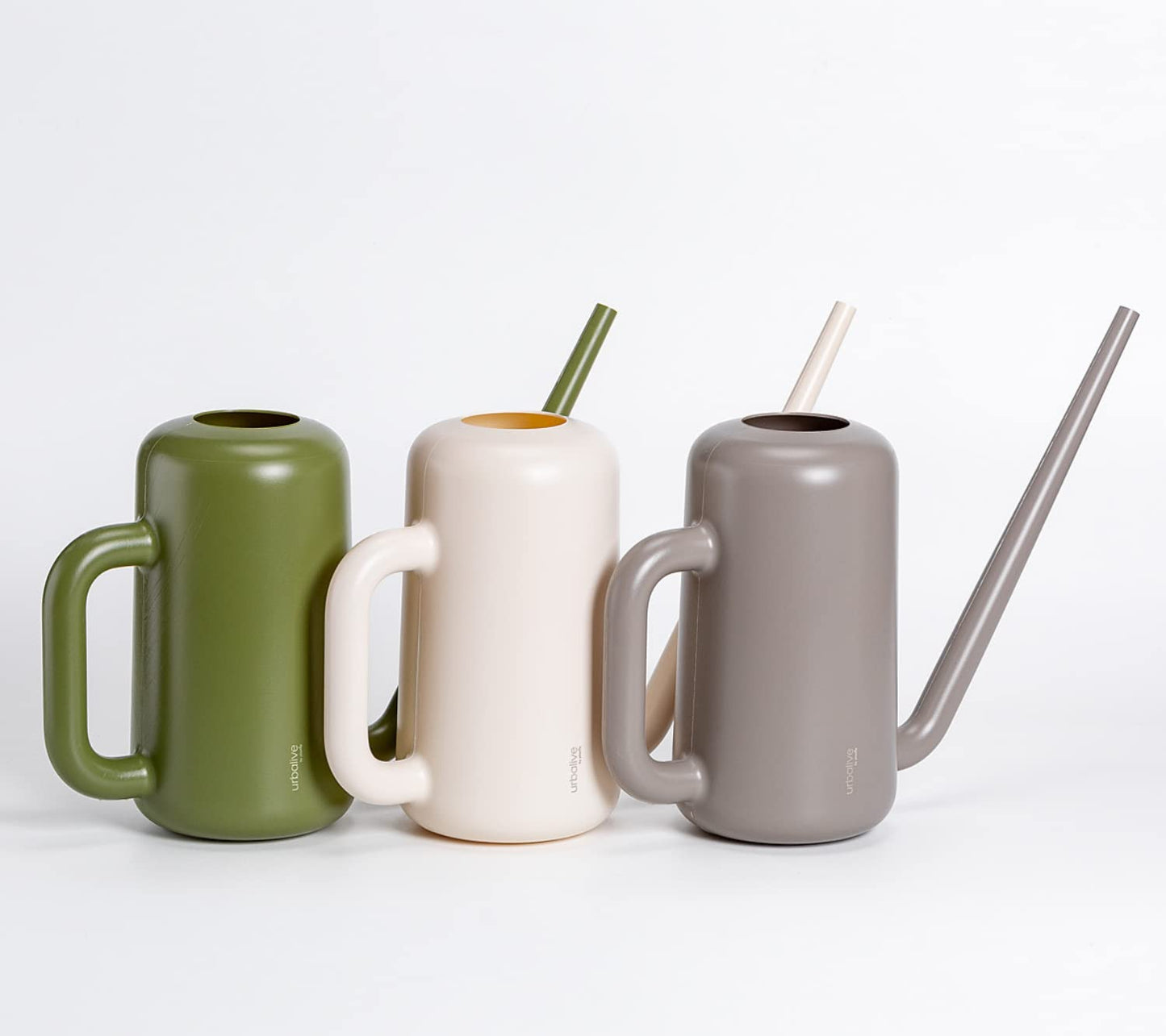 Plastia Gießkanne klein für den Zimmerpflanzen 1,8 L - Blumengießkanne aus recyceltem Kunststoff - Giesskanne mit langem Ausgießer für einfache Bewässerung, Elfenbein