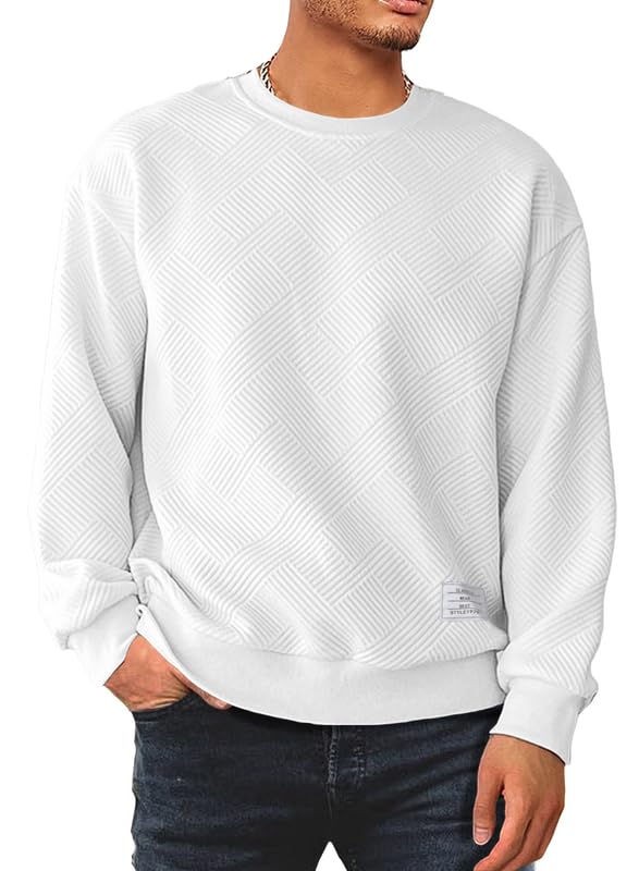 Men’s Crew Neck Colorblock Sweatshirt – Casual Raglan Pullover