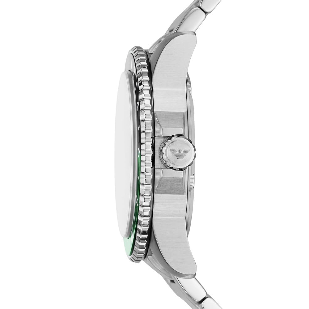 Emporio Armani Uhr für Herren, Quarzwerk und 42mm Gehäusegröße mit Edelstahl-, Leder- oder Silikonarmband