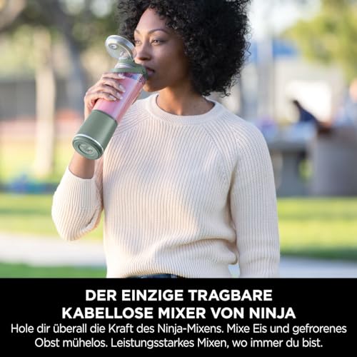 Ninja Blast Tragbarer Mixer / Blender / Smoothie Maker, 530ml Becher, Auslaufsicherer Deckel, Leistungsstarker Mini Standmixer, Kabellos & Wiederaufladbar, Zerkleinert Eis & Obst, Schwarz