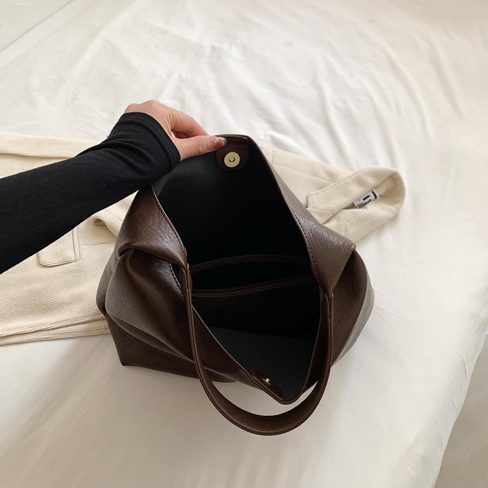 Large PU Leather Tote Bag – Women’s Soft Shoulder Handbag with Coin Purse