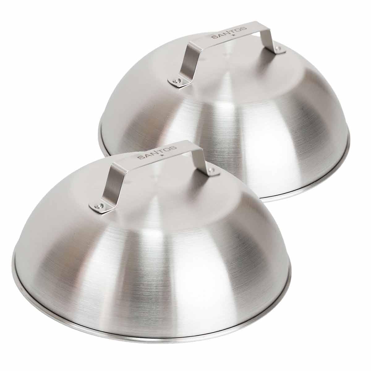 SANTOS Burger Set - 10 pieces: stainless steel press, turner, smasher, melting bells & skewers for perfect burgers - ideal for BBQ & grill parties