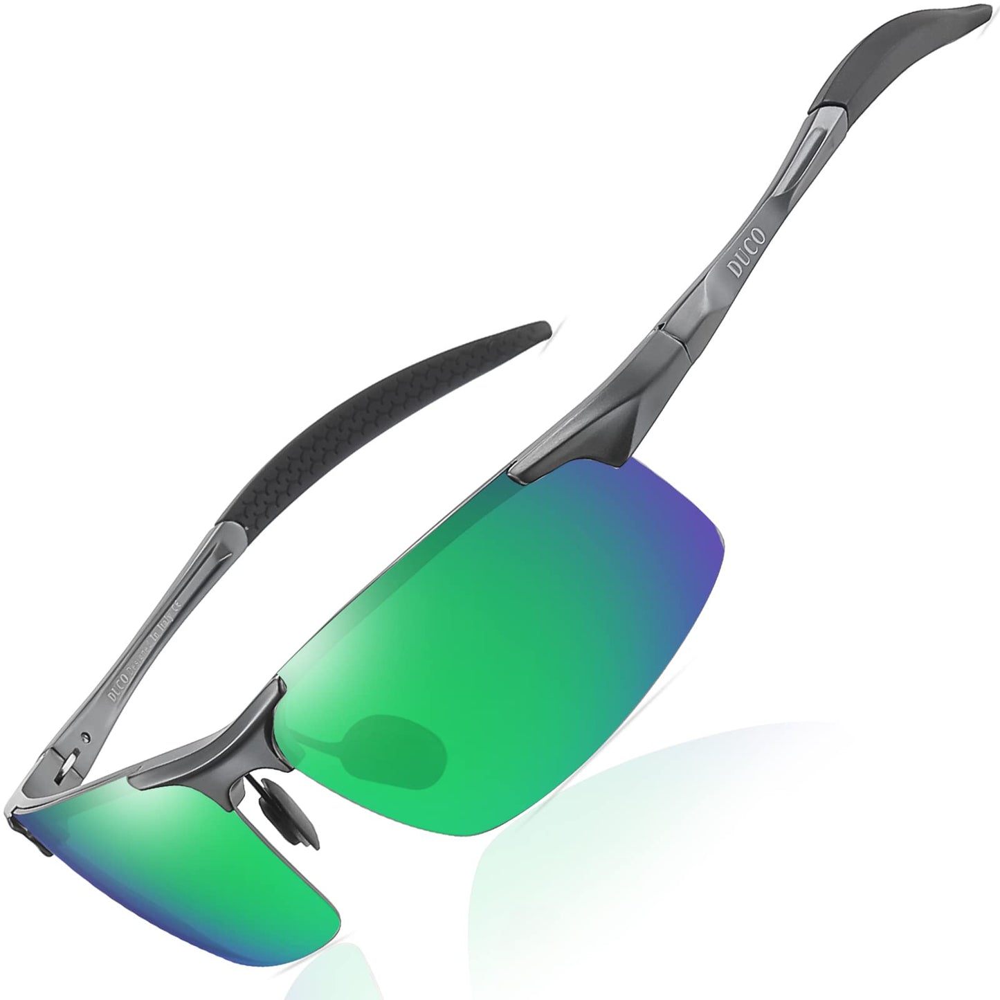 DUCO Herren Sportbrille Polarisierte Sonnenbrille Fahrerbrille Ultraleichte Al-Mg Metallrahmen UV400-Schutz Männer Sonnenbrillen 8177S