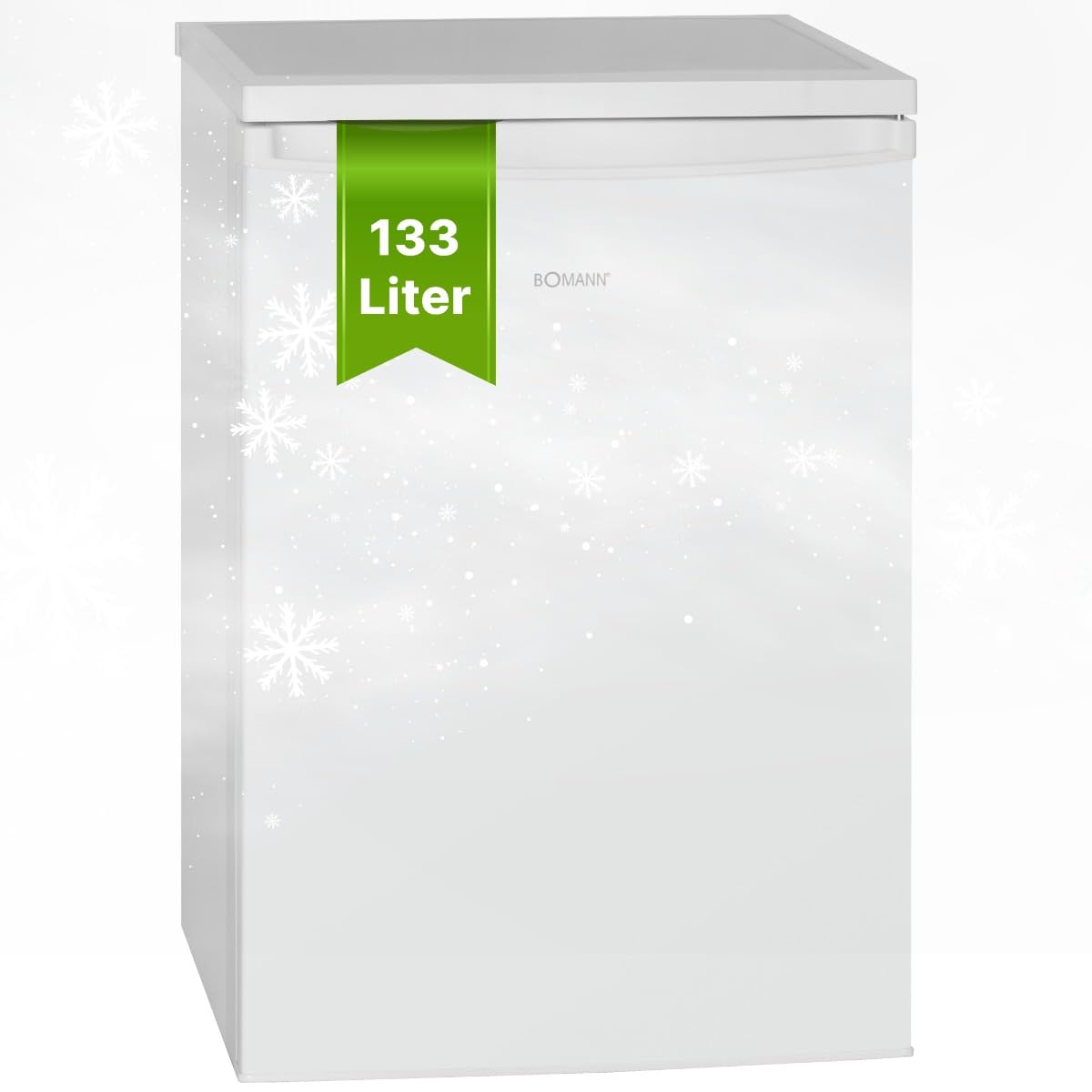 Bomann® refrigerator without freezer compartment with 133L usable capacity | 3 shelves | small with vegetable compartment & changeable door hinge | quiet table refrigerator | H: 84.5 x W: 56 x D: 57.5cm | VS 2185.1 inox