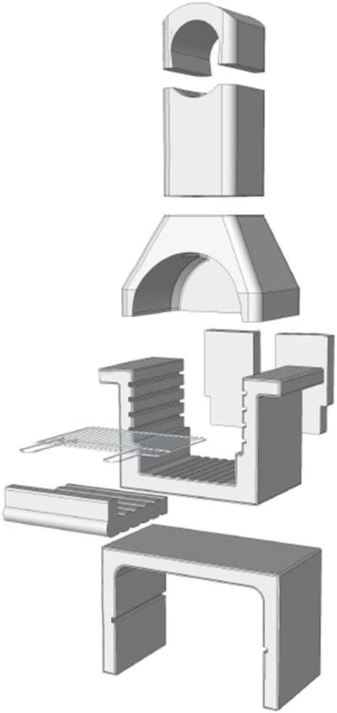 Concrete charcoal grill stand with chimney