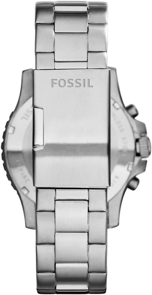 Fossil Uhr für Herren Briggs, QuarzChronographenwerk, 42 mm silberfarbenes Edelstahlgehäuse mit Edelstahlarmband, CH2927