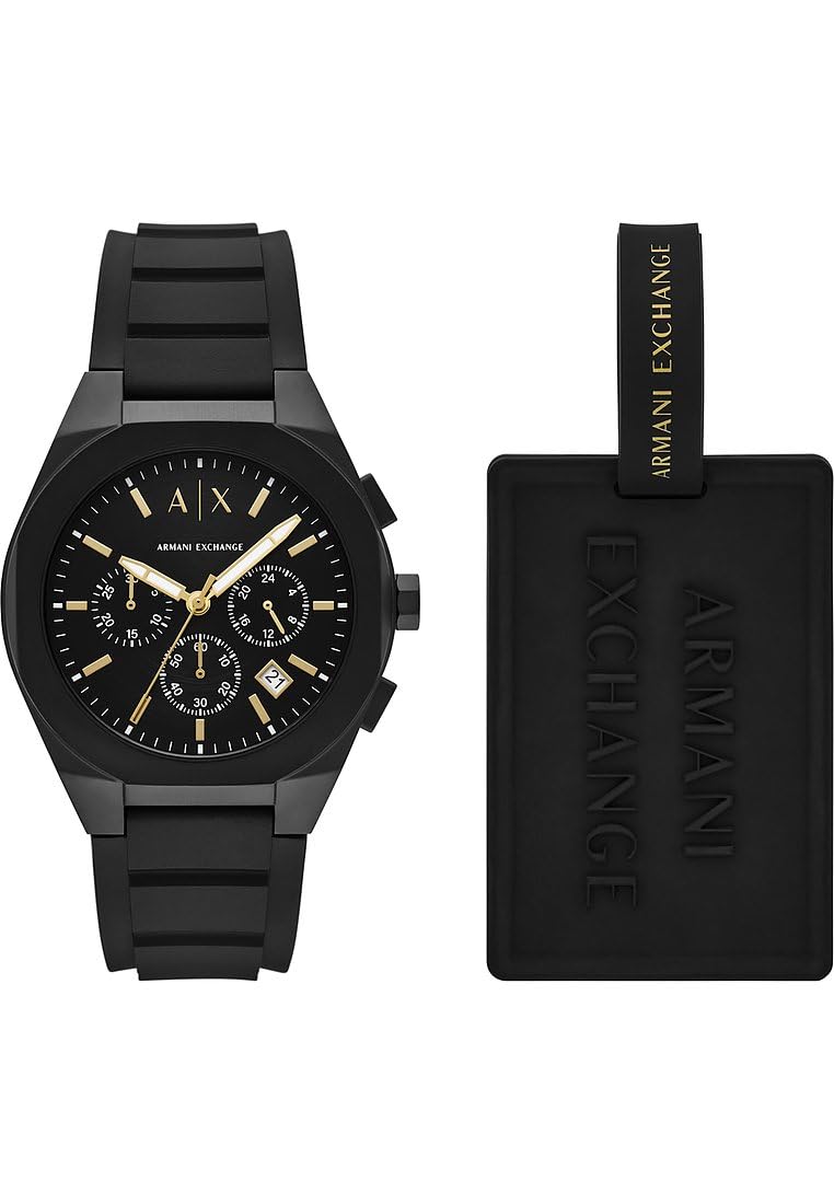 Armani Exchange Watch for Men, Chronograph Movement and 46mm Case Size with Stainless Steel, Leather or Silicone Strap
