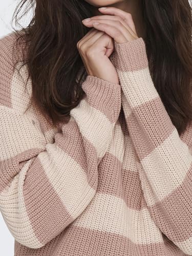 ONLY ONLPERNILLE Women’s Stripe Knit Sweater – Soft Cotton Blend