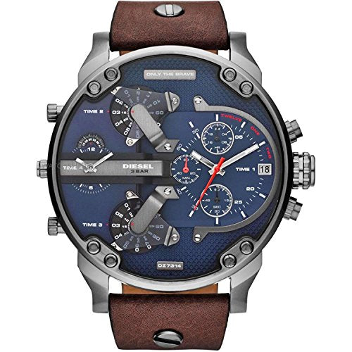 Diesel Mr. Daddy Men's Multifunctional Watch with Silicone, Stainless Steel or Leather Strap