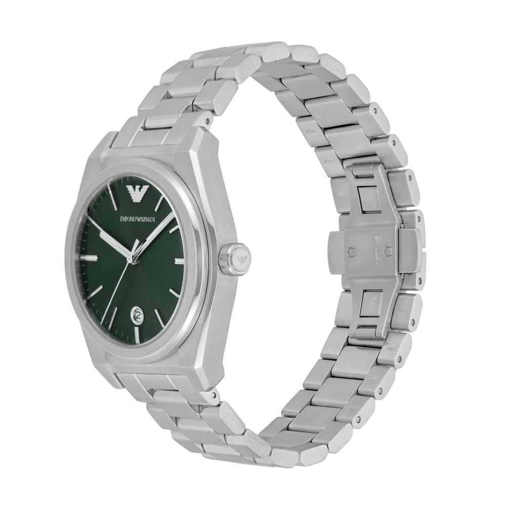 Emporio Armani Uhr für Herren, Quarzwerk und 42mm Gehäusegröße mit Edelstahl-, Leder- oder Silikonarmband