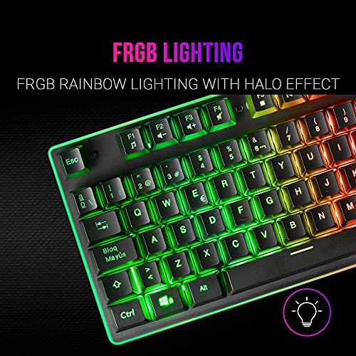 MARSGAMING MCP-RGB3, Pack Gaming Keyboard Fixed RGB + Gaming Mouse RGB Flow 3200 DPI + Headset Over-Ear RGB + XXL Mouse Pad, White, Portuguese Language