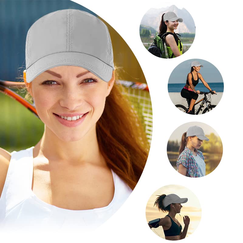 Womens Ponytail Hat Baseball Cap, Adjustable Criss Cross Baseball Cap High Bun Unisex Quick Drying Trucker Hats