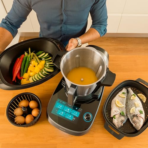 Cecotec Mambo 11090 Multifunctional Kitchen Robot 1600 W, 37 Functions, App, Scale and 3.3 Litre Stainless Steel Jug, Dishwasher Safe, Recipe Book and Accessories