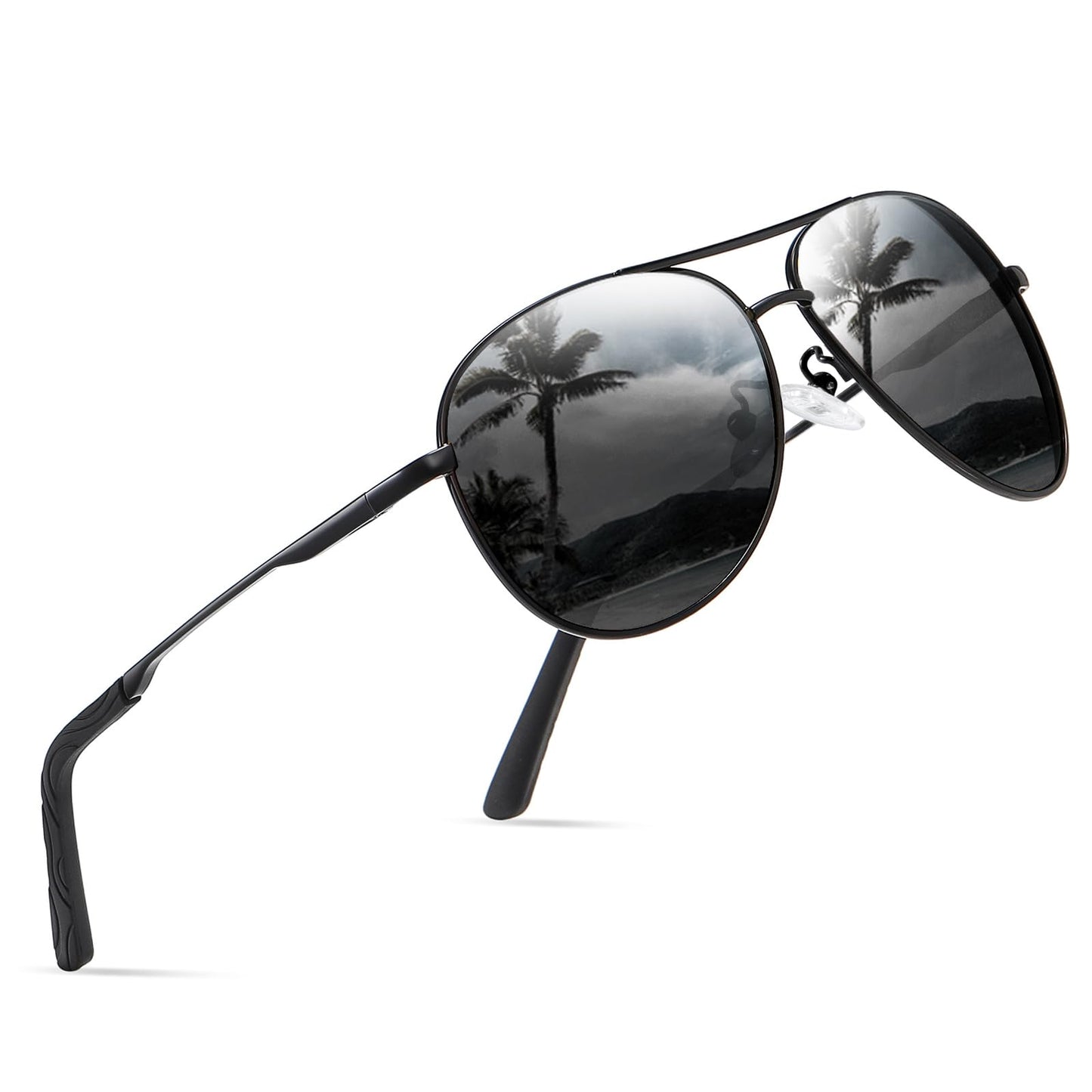 wearPro Sonnenbrille-Herren-Damen-Polarisiert Premium Metallrahmen Sonnenbrillen Unisex mit UV400 Schutz Vintage Schwarz Fahrerbrille