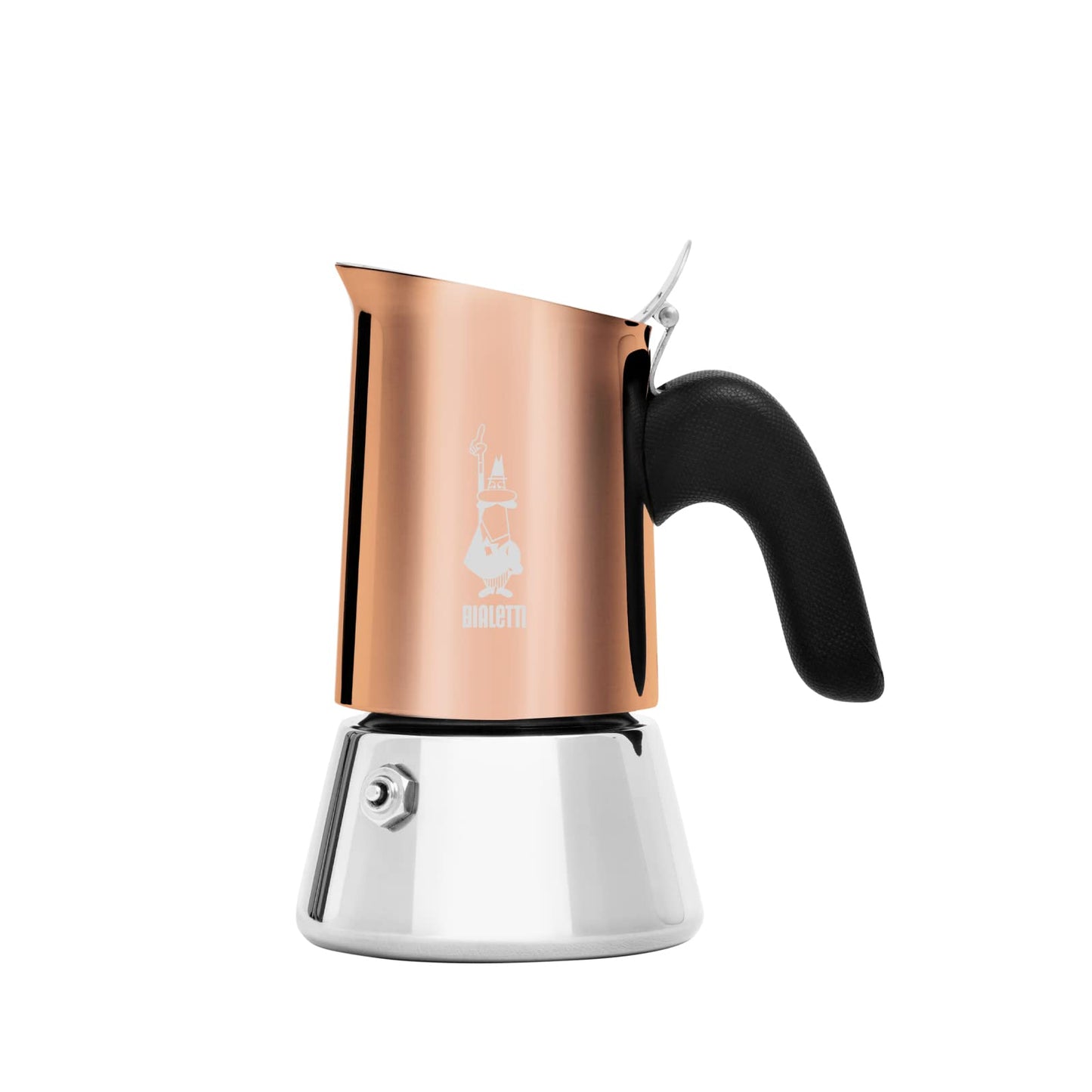 Bialetti - Neue italienische Espressomaschine Venus Induction aus Edelstahl, geeignet für alle Arten von Tellern, 4 Kaffeetassen (170 ml), Silber