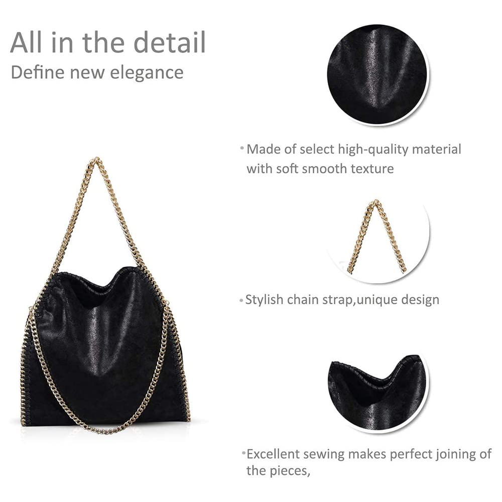 Women’s Chain Crossbody Bag – Large Hobo Shoulder Bag