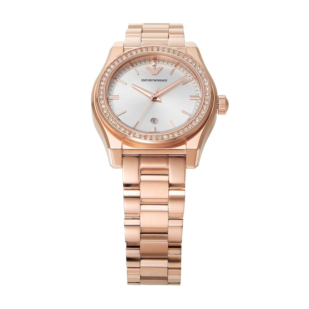 Emporio Armani Damenuhr, Dreizeiger Quarzwerk und 32mm Gehäusegröße mit Edelstahl-, Leder- oder Silikonarmband